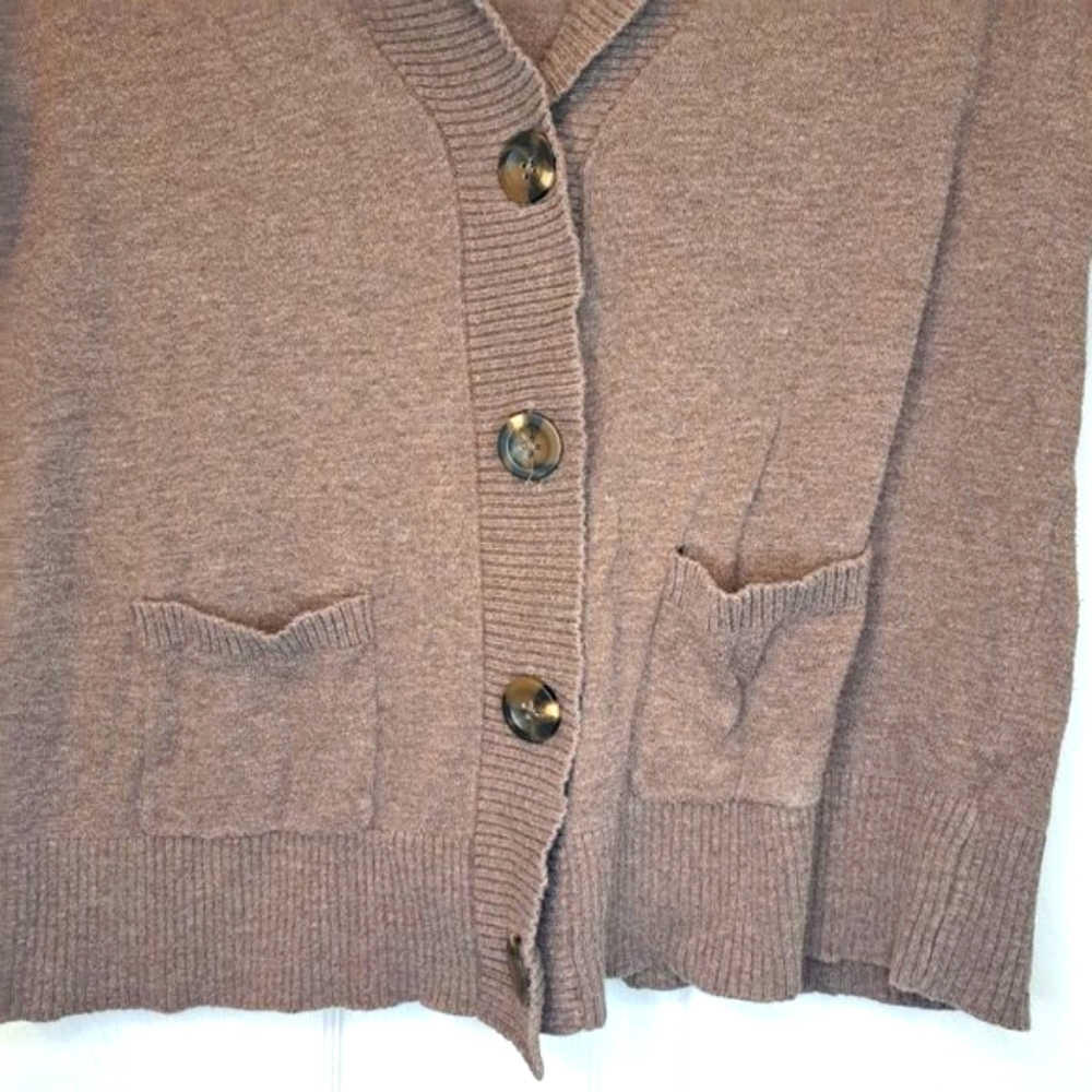 Mossimo Brown Shawl Collar Button Down Sweater Plus Size XXL - Picture 5 of 7